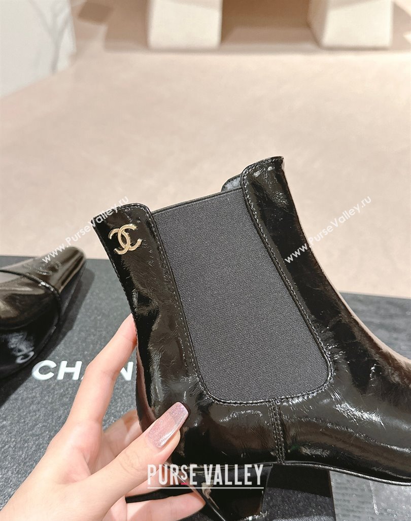 Chanel Calfskin Heel Pointed Ankle Boots Black 2024 CH090908 (MD-240909099)