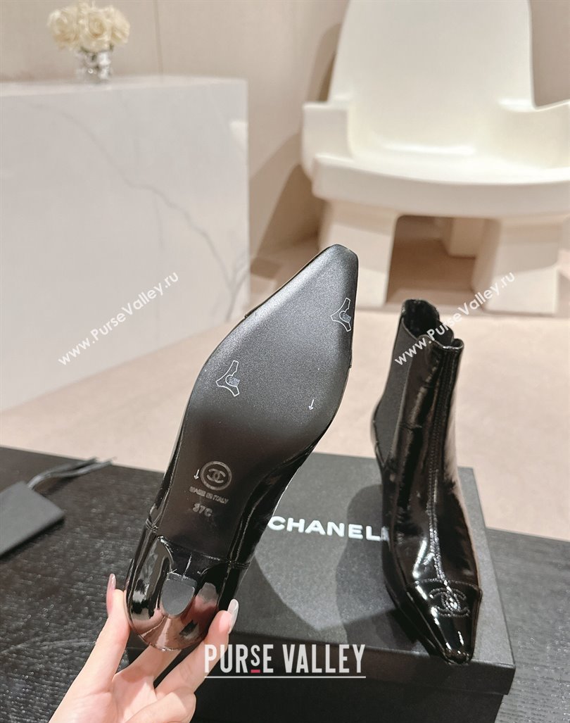 Chanel Calfskin Heel Pointed Ankle Boots Black 2024 CH090908 (MD-240909099)