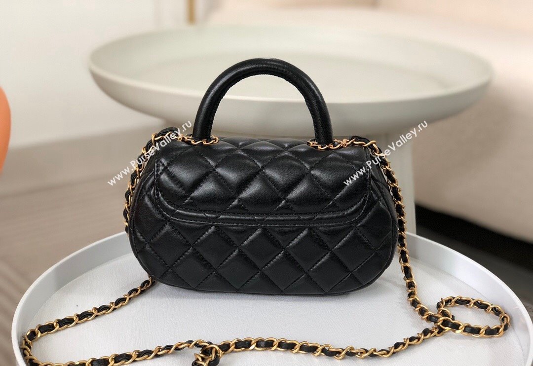 Chanel Lambskin Small Flap Bag with Top Handle AS4573 Black 2024 (SM-240926041)