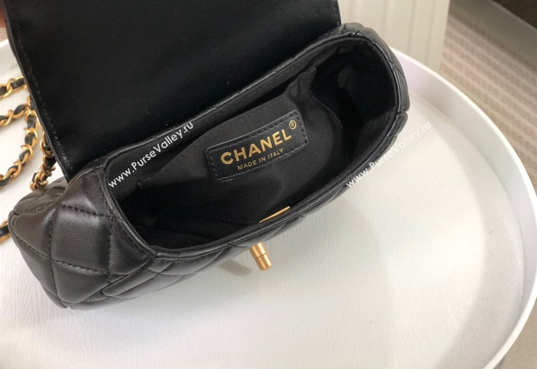 Chanel Lambskin Small Flap Bag with Top Handle AS4573 Black 2024 (SM-240926041)