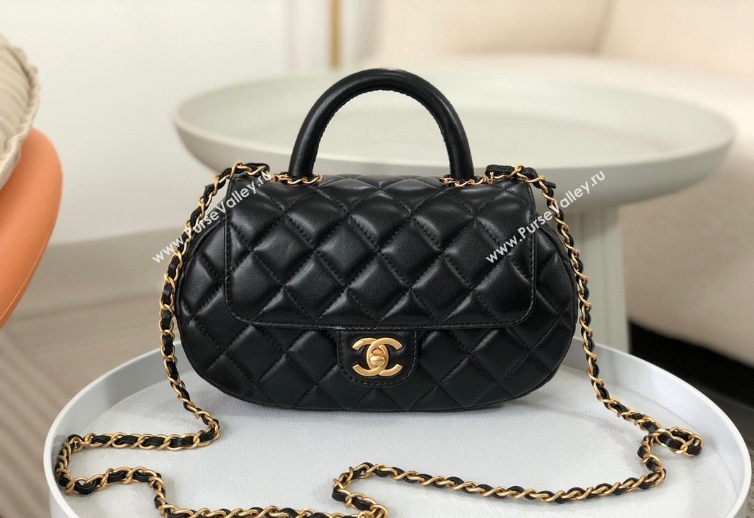 Chanel Lambskin Flap Bag with Top Handle AS4569 Black 2024 (SM-240926042)