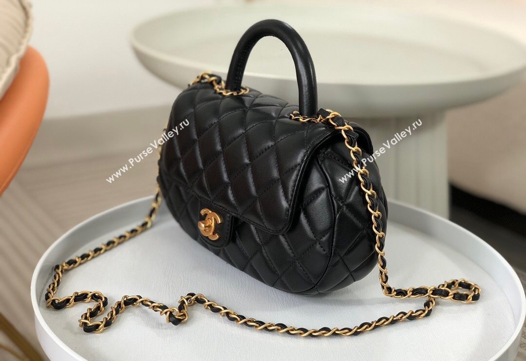 Chanel Lambskin Flap Bag with Top Handle AS4569 Black 2024 (SM-240926042)