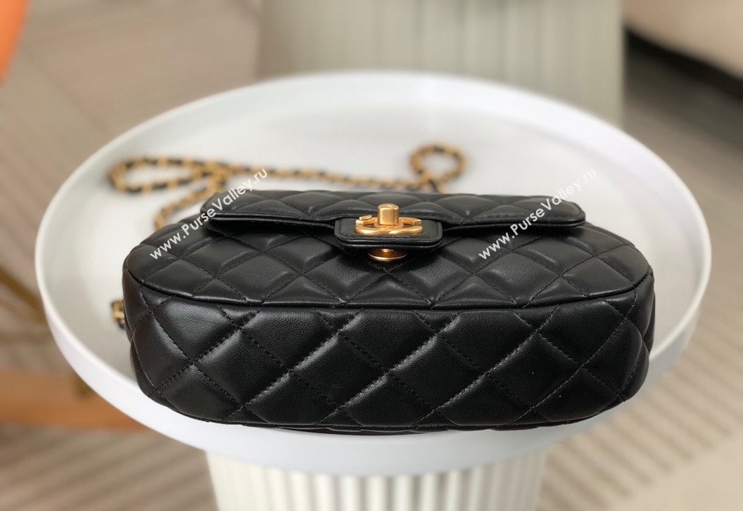 Chanel Lambskin Flap Bag with Top Handle AS4569 Black 2024 (SM-240926042)