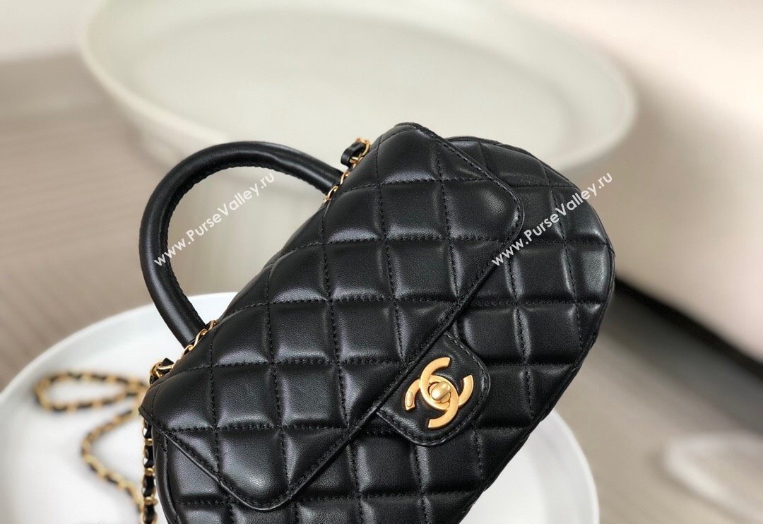 Chanel Lambskin Flap Bag with Top Handle AS4569 Black 2024 (SM-240926042)