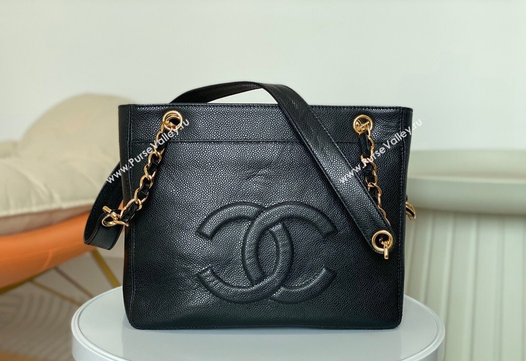 Chanel Grained Calfskin Shopping Bag AS6706 Black 2024 (SM-240926034)