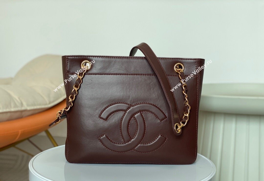 Chanel Lambskin Shopping Bag AS6706 Brown 2024 (SM-240926035)