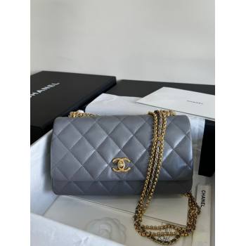 Chanel Shiny Lambskin Medium Flap Bag with Chain Grey AS4971 TOP (YD-240926048)