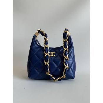 Chanel Shiny Lambskin Small Hobo bag AS4922 Dark Blue 2024 (YD-240926055)