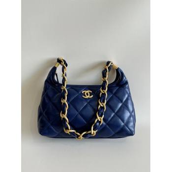 Chanel Shiny Lambskin Medium Hobo bag AS4912 Dark Blue 2024 (YD-240926056)