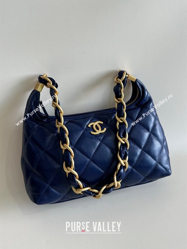 Chanel Shiny Lambskin Medium Hobo bag AS4912 Dark Blue 2024 (YD-240926056)