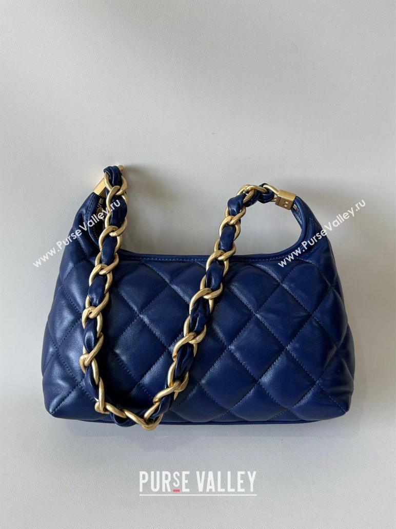 Chanel Shiny Lambskin Medium Hobo bag AS4912 Dark Blue 2024 (YD-240926056)