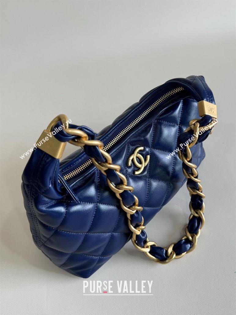 Chanel Shiny Lambskin Medium Hobo bag AS4912 Dark Blue 2024 (YD-240926056)