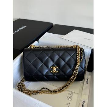 Chanel Shiny Lambskin Medium Flap Bag with Chain Black AS4971 TOP (YD-240926049)