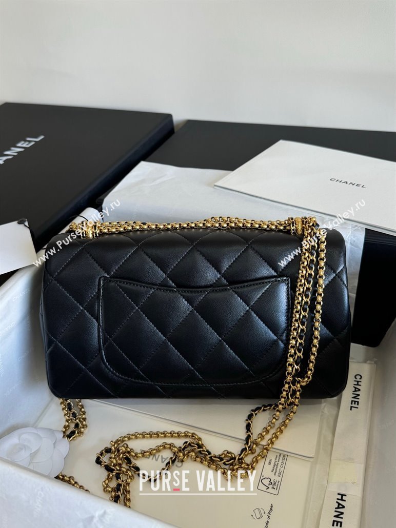 Chanel Shiny Lambskin Medium Flap Bag with Chain Black AS4971 TOP (YD-240926049)