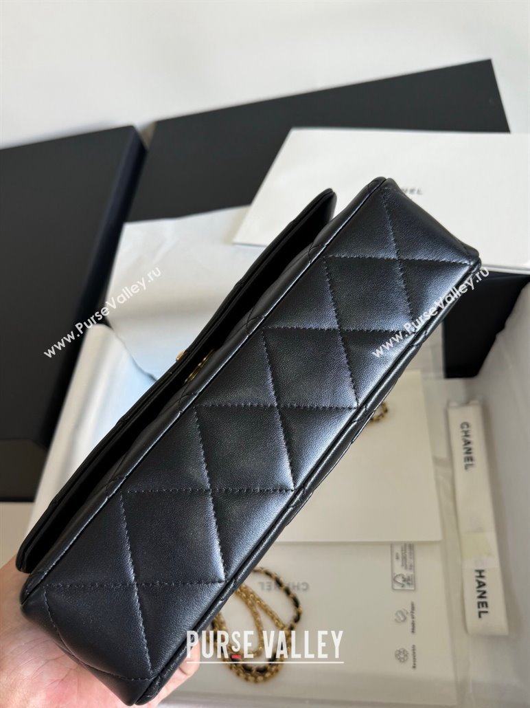 Chanel Shiny Lambskin Medium Flap Bag with Chain Black AS4971 TOP (YD-240926049)