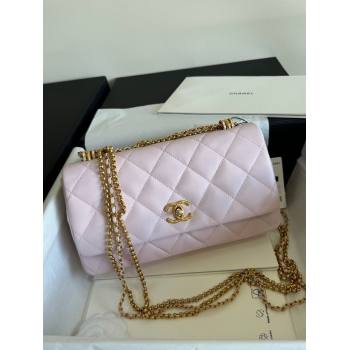 Chanel Shiny Lambskin Medium Flap Bag with Chain Light Pink AS4971 TOP (YD-240926047)