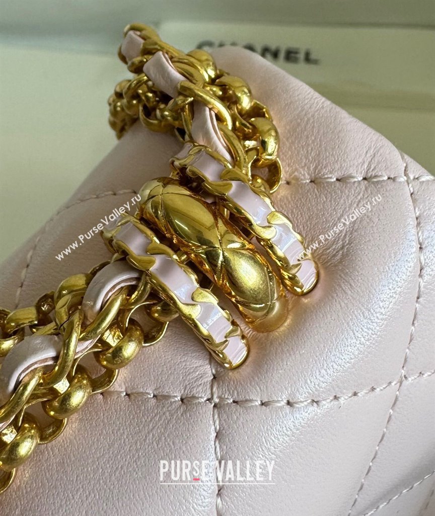 Chanel Shiny Lambskin Mini Bag with Chain Light Pink AS4972 TOP (YD-240926050)