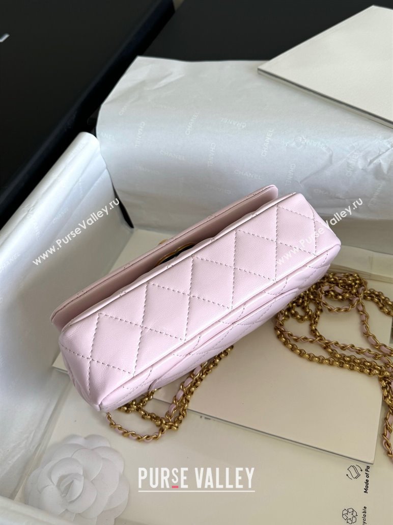 Chanel Shiny Lambskin Mini Bag with Chain Light Pink AS4972 TOP (YD-240926050)