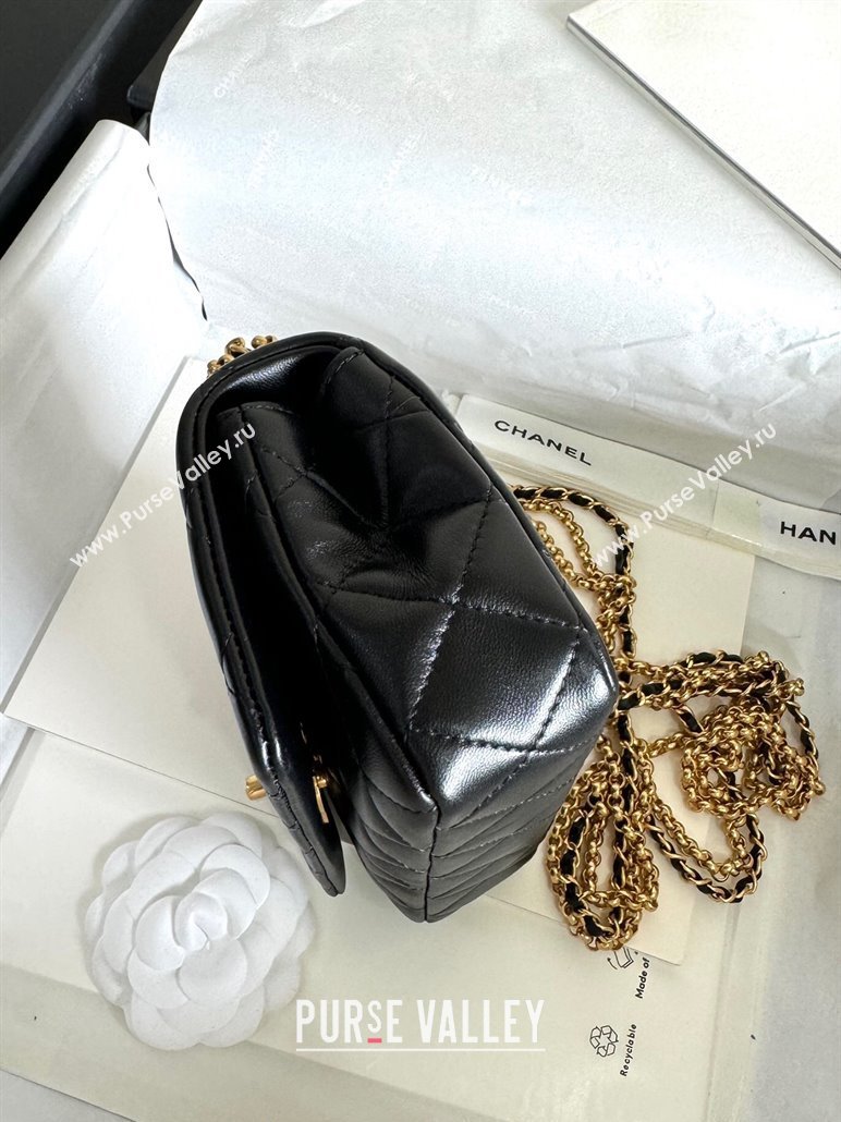 Chanel Shiny Lambskin Mini Bag with Chain Black AS4972 TOP (YD-240926052)