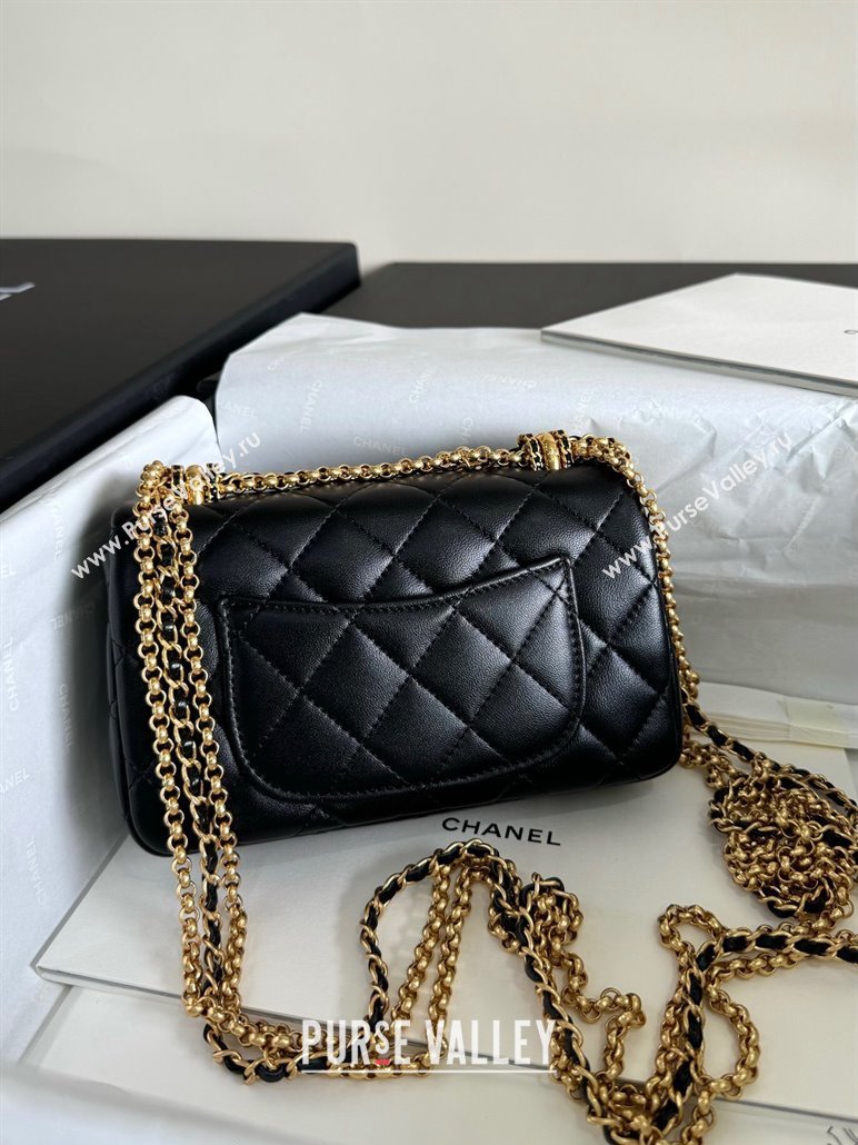 Chanel Shiny Lambskin Mini Bag with Chain Black AS4972 TOP (YD-240926052)