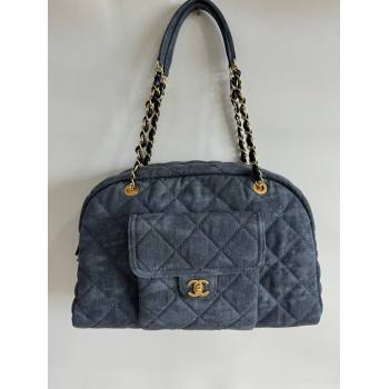 Chanel Denim Maxi Bowling Bag Grey AS4812 2024 (YD-240926053)