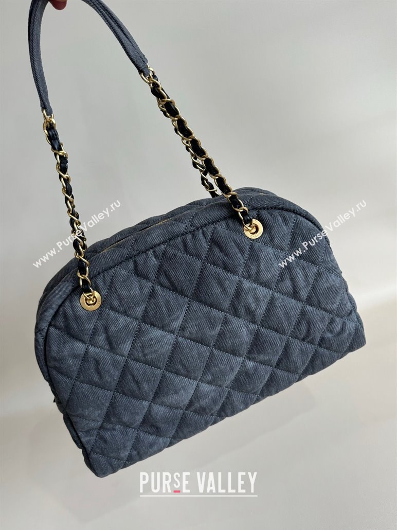 Chanel Denim Maxi Bowling Bag Grey AS4812 2024 (YD-240926053)