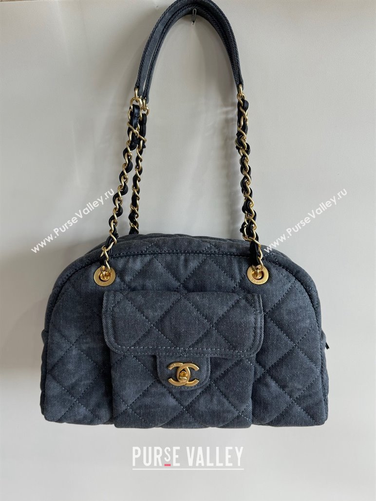 Chanel Denim Large Bowling Bag Grey AS4905 2024 (YD-240926054)