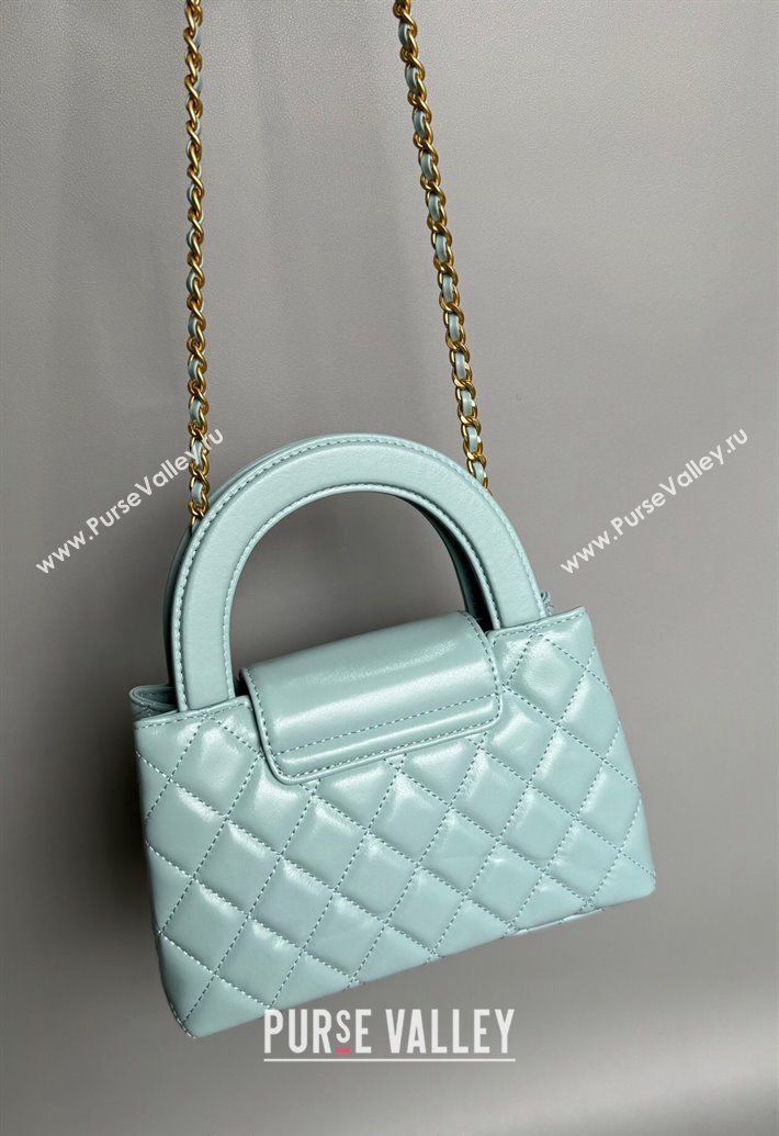 Chanel Shiny Calfskin Mini Shopping Bag AS4416 Pale Green 2024 (YD-240927062)