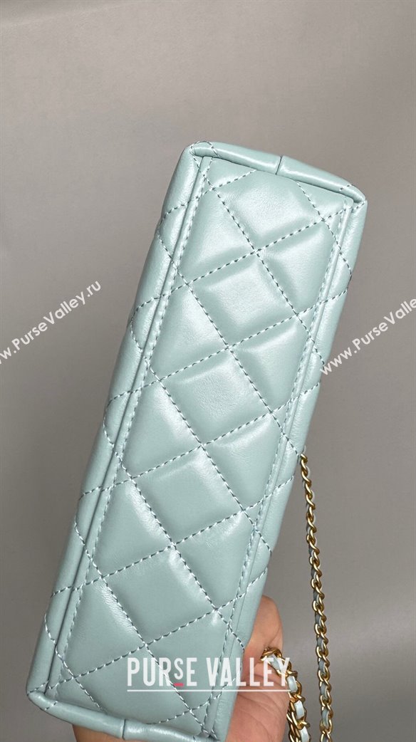 Chanel Shiny Calfskin Mini Shopping Bag AS4416 Pale Green 2024 (YD-240927062)