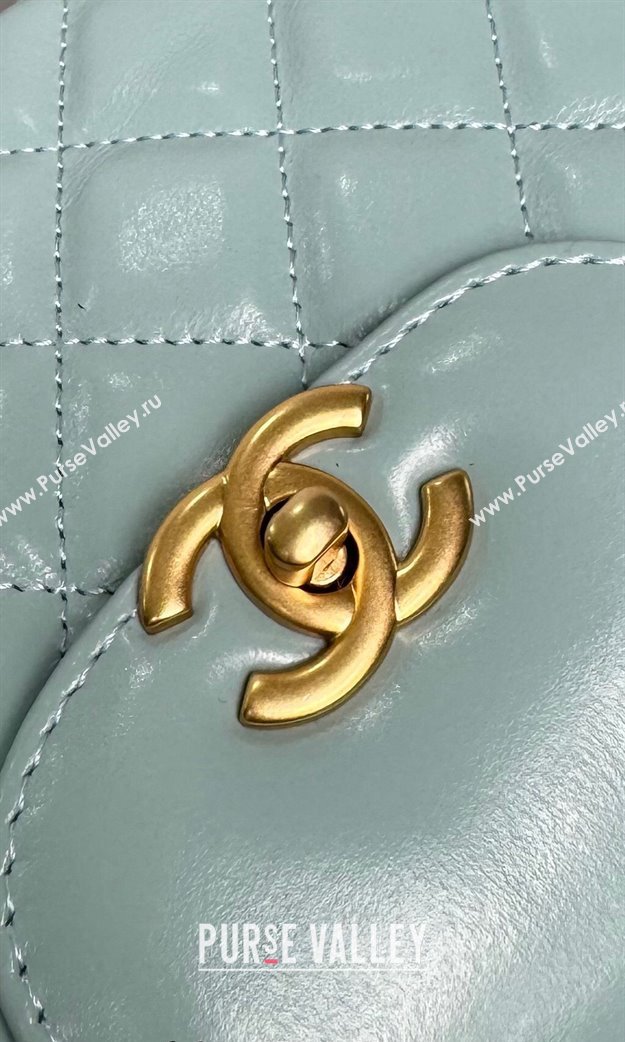 Chanel Shiny Calfskin Mini Shopping Bag AS4416 Pale Green 2024 (YD-240927062)