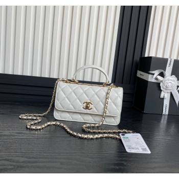 Chanel Trendy CC Lambskin Clutch with Chain and Band White AP4184 2024 (yezi-240926073)