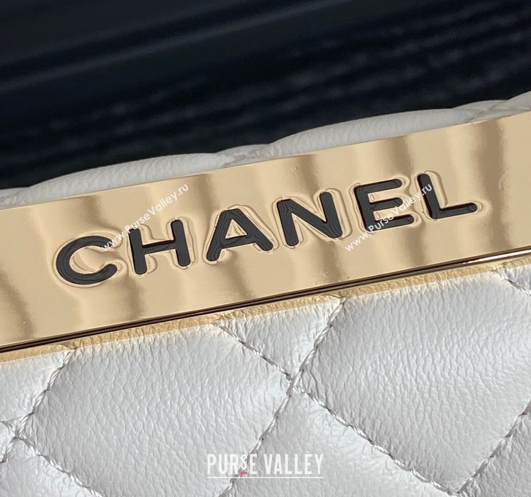 Chanel Trendy CC Lambskin Clutch with Chain and Band White AP4184 2024 (yezi-240926073)