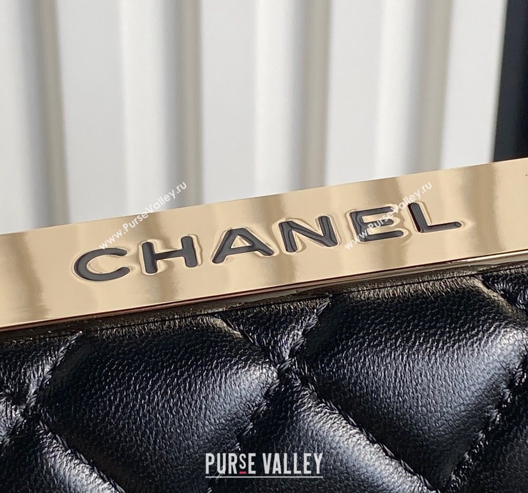 Chanel Trendy CC Lambskin Clutch with Chain and Band Black AP4184 2024 (yezi-240926074)