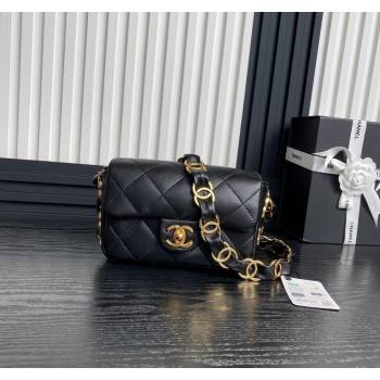 Chanel Lambskin Small Flap Bag with CC Chain Black 2024 AS5174 (yezi-240926075)