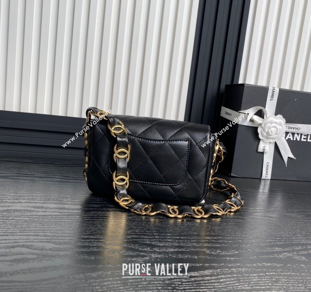 Chanel Lambskin Small Flap Bag with CC Chain Black 2024 AS5174 (yezi-240926075)