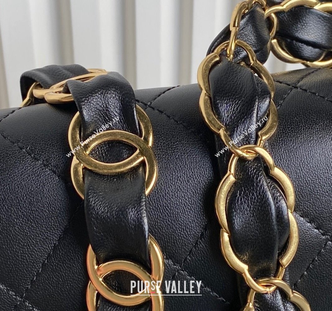 Chanel Lambskin Small Flap Bag with CC Chain Black 2024 AS5174 (yezi-240926075)