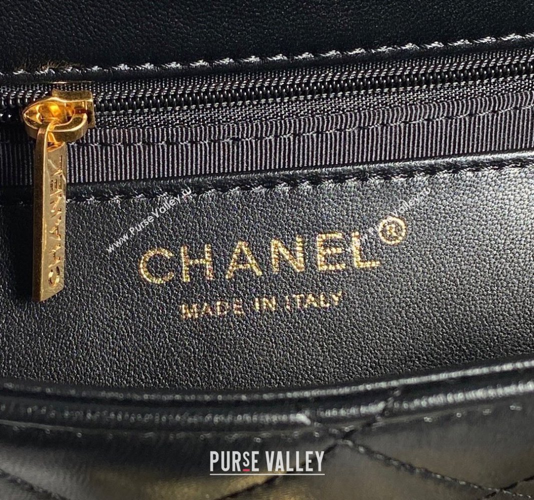 Chanel Lambskin Small Flap Bag with CC Chain Black 2024 AS5174 (yezi-240926075)