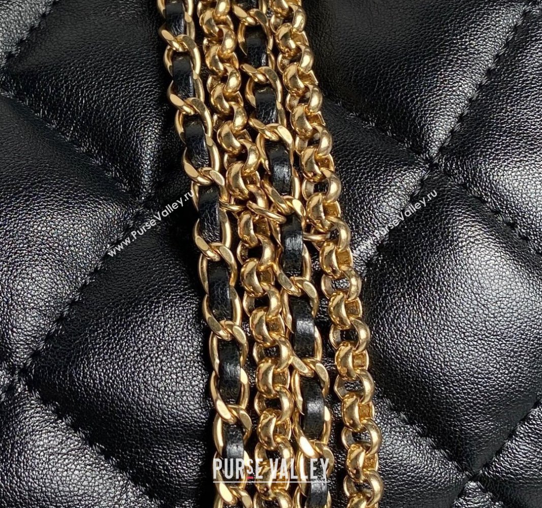 Chanel Lambskin Hobo Bag with Chain AS4966 Black 2024 (yezi-240926083)