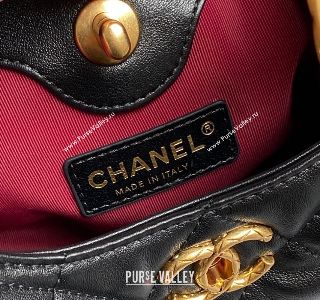 Chanel Lambskin Hobo Bag with Chain AS4966 Black 2024 (yezi-240926083)