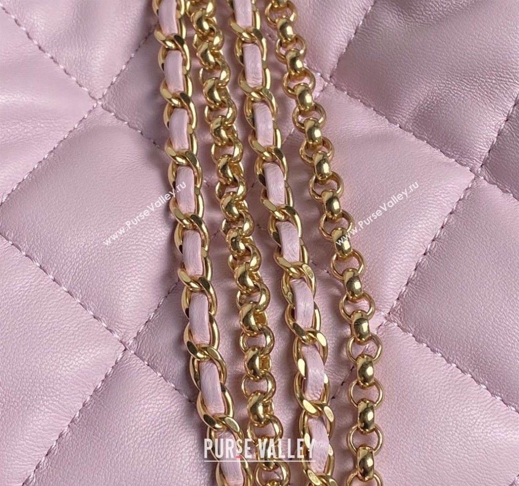 Chanel Lambskin Hobo Bag with Chain AS4966 Light Purple 2024 (yezi-240926084)