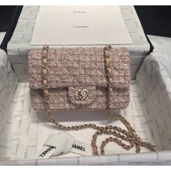 Chanel Classic Tweed Sequins Mini Flap Bag A69900 Nude Pink 2024 (yezi-240926086)