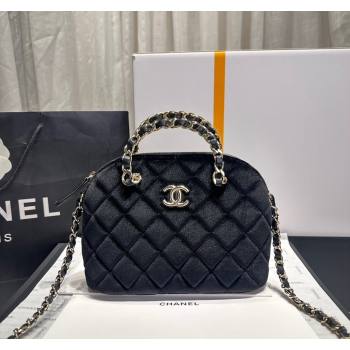 Chanel Velvet Small Shopping Bag Black 2024 AS5130 (yezi-240926102)