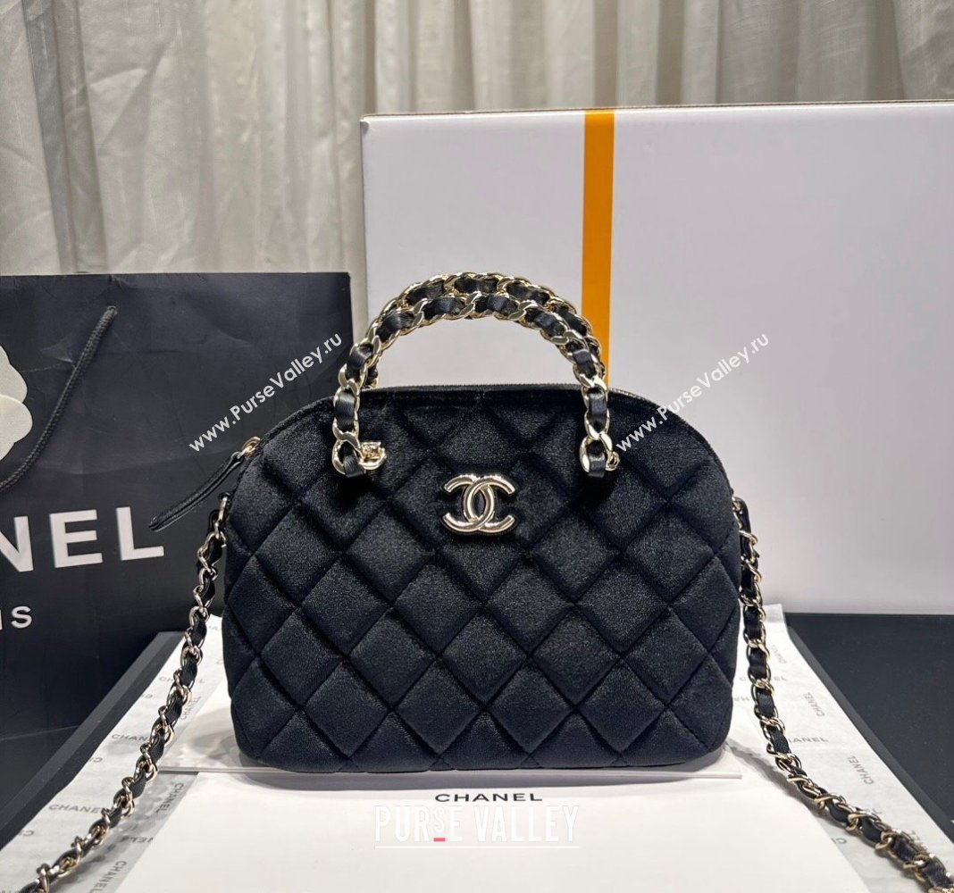 Chanel Velvet Small Shopping Bag Black 2024 AS5130 (yezi-240926102)