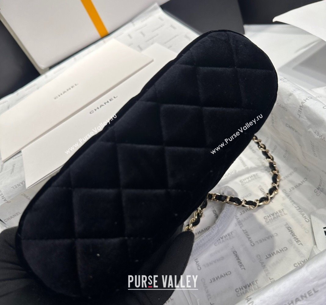 Chanel Velvet Small Shopping Bag Black 2024 AS5130 (yezi-240926102)