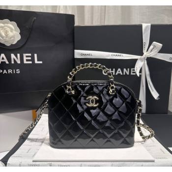 Chanel Patent Calfskin Small Shopping Bag Black 2024 AS5130 (yezi-240926107)