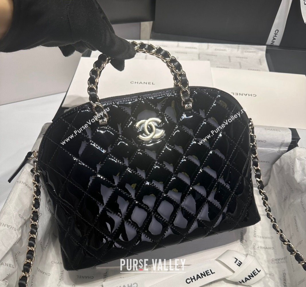 Chanel Patent Calfskin Small Shopping Bag Black 2024 AS3969 (yezi-240926108)