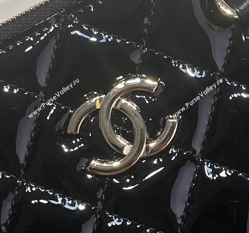 Chanel Patent Calfskin Small Shopping Bag Black 2024 AS3969 (yezi-240926108)