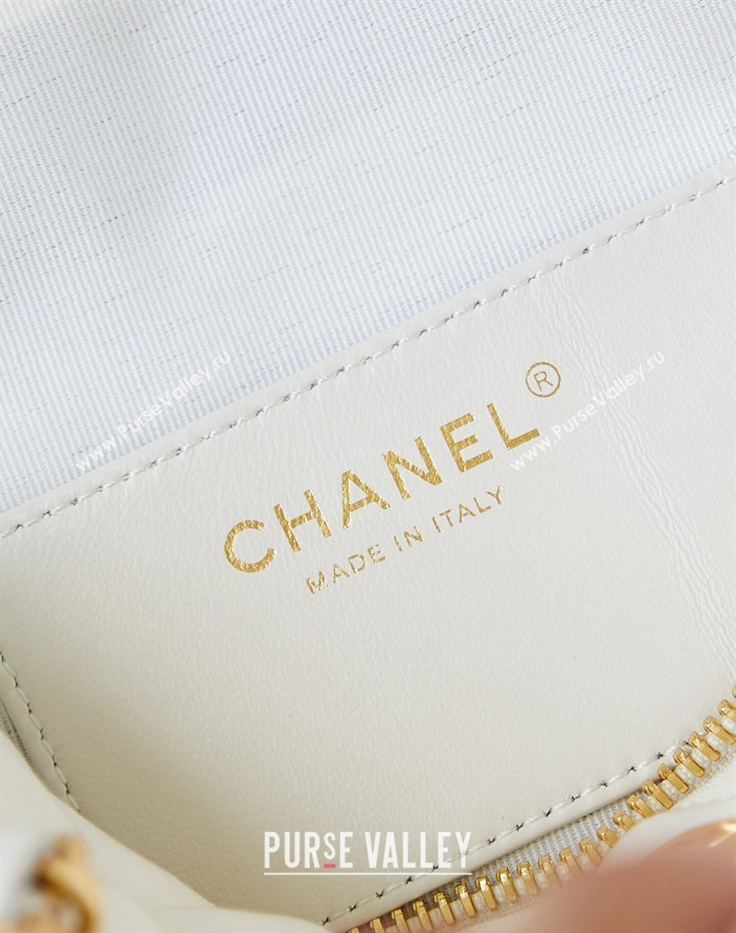 Chanel Shiny Lambskin Small Bowling Bag AS5125 White 2024 (yezi-240926072)