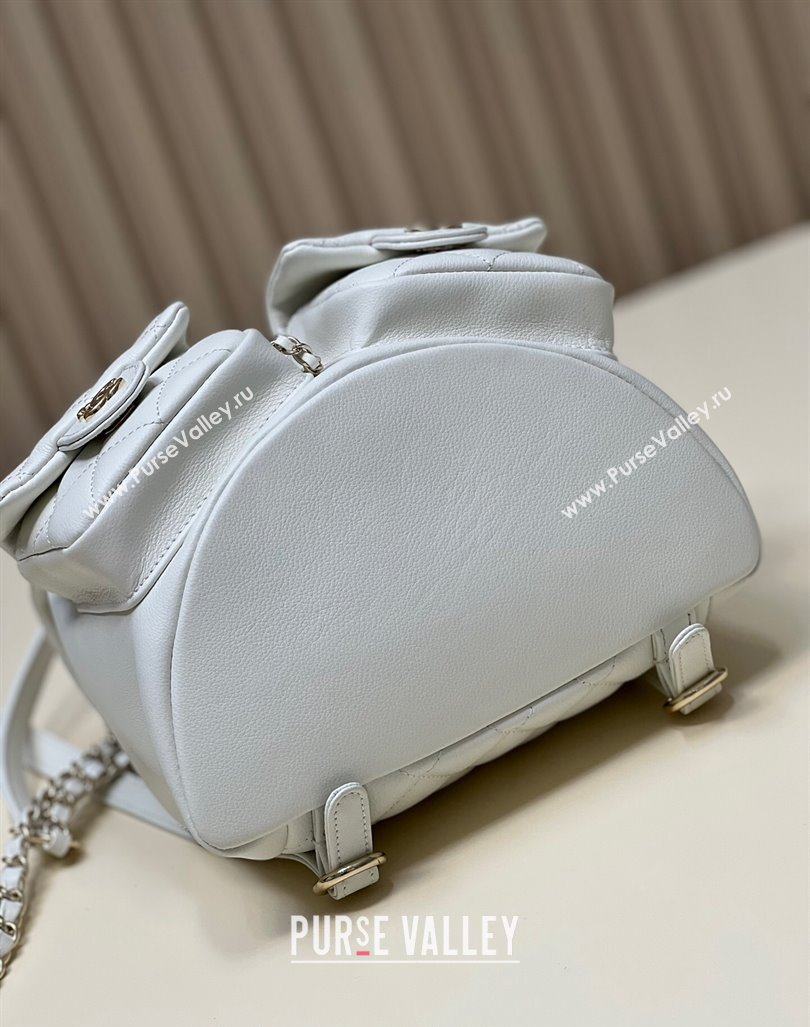 Chanel Grained Calfskin Backpack Bag AS3860 White 2024 (yezi-240926066)