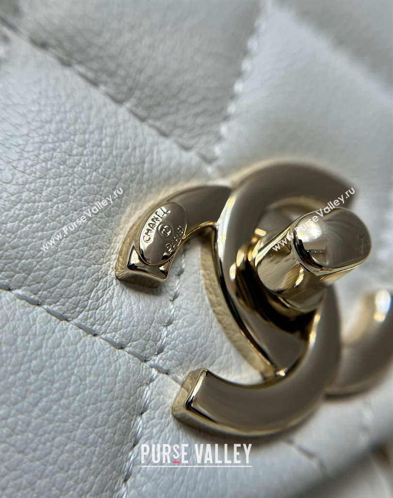 Chanel Grained Calfskin Backpack Bag AS3860 White 2024 (yezi-240926066)